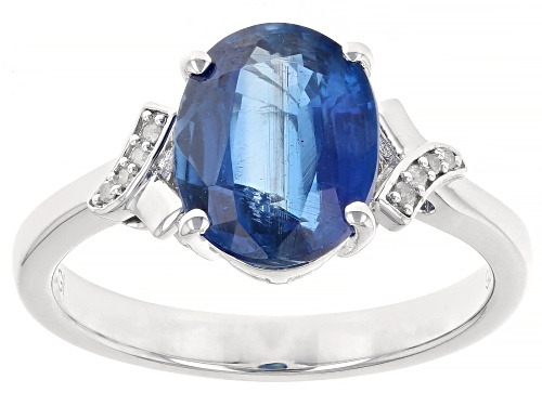2.89ct Kyanite with White Diamond Accent Rhodium Over Sterling Silver Ring - Size 10