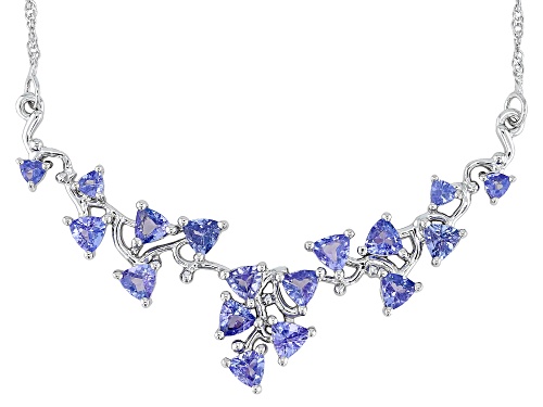 3.03ctw Tanzanite Platinum Over Sterling Silver Necklace - Size 18