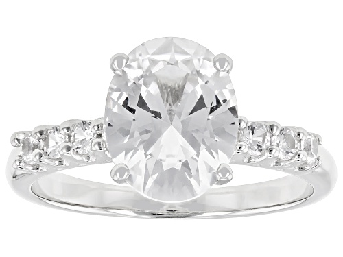 2.82ctw Lab Created White Sapphire Rhodium Over Sterling Silver Ring - Size 10