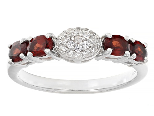 0.82ctw Vermelho Garnet™ with 0.18ctw White Zircon Platinum Over Sterling Silver Ring - Size 8