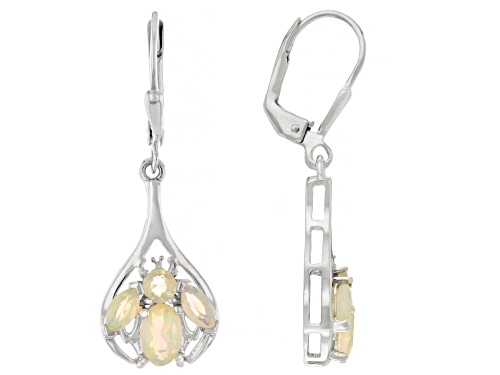 0.88ctw Ethiopian Opal Rhodium Over Sterling Silver Earrings