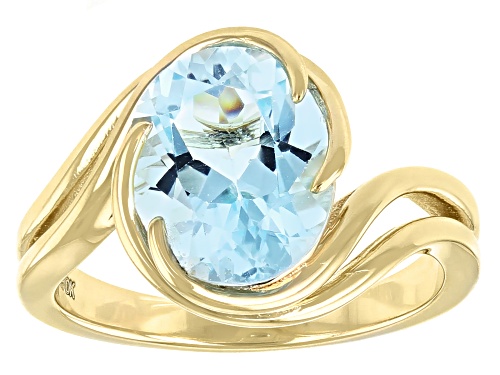 3.74ct Oval Glacier Topaz™ 18k Yellow Gold Over Sterling Silver Solitaire Ring - Size 8