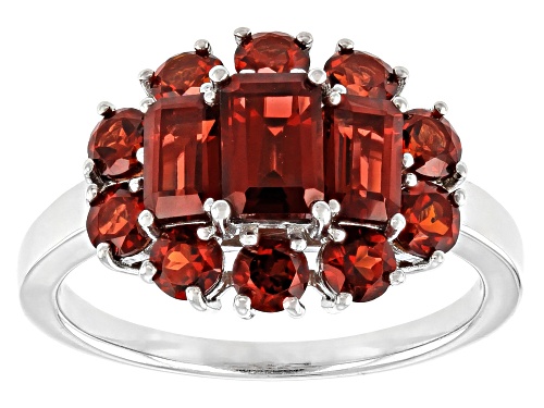 Photo of 2.54ctw Mixed Shapes Vermelho Garnet™ Rhodium Over Sterling Silver Ring - Size 9