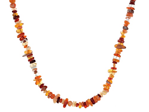 Approximately 25.00ctw Free Form Mexican Fire Opal 18k Yellow Gold Over Sterling Silver Necklace - Size 18