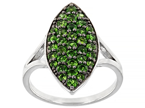 Photo of 1.02ctw Round Chrome Diopside Rhodium Over Sterling Silver Ring - Size 7