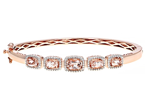 2.33ctw cushion PINK MORGANITE 18K ROSE GOLD OVER STERLING SILVER BRACELET - Size 8