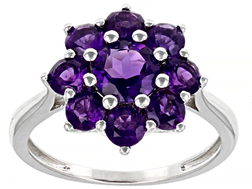 Photo of 1.68ctw Round African Amethyst Rhodium Over Sterling Silver Ring - Size 8