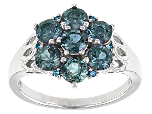 1.49ctw Round Lab Created Alexandrite With 0.03ctw Blue Diamond