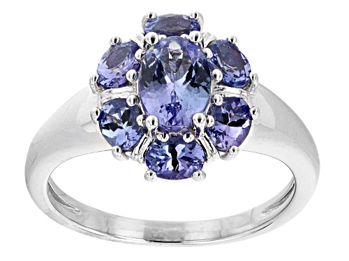 Photo of 1.41ctw Oval Tanzanite Rhodium Over Sterling Silver Ring - Size 7
