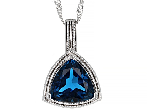 Photo of 4.85ct London Blue Topaz Rhodium Over Sterling Silver Solitaire Pendant With Chain