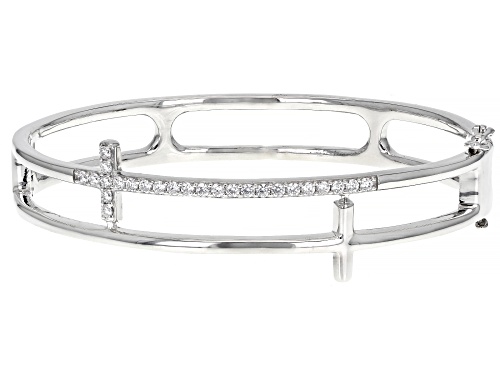 Koadon® 1.58ctw Bella Luce® White Diamond Simulant Rhodium Over Sterling Silver Cross Bracelet - Size 7.5
