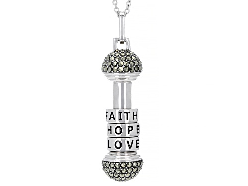 Koadon® Marcasite Rhodium Over Sterling Silver Pendant With Chain