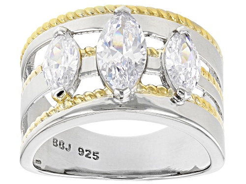 Koadon® Bella Luce® 2.95ctw White Diamond Simulant Platinum And Eterno™ Yellow Over Silver Ring - Size 5