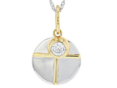 Koadon® Bella Luce ® 1.42ctw Diamond Simulant Rhodium And Eterno™ Yellow Pendant With Chain