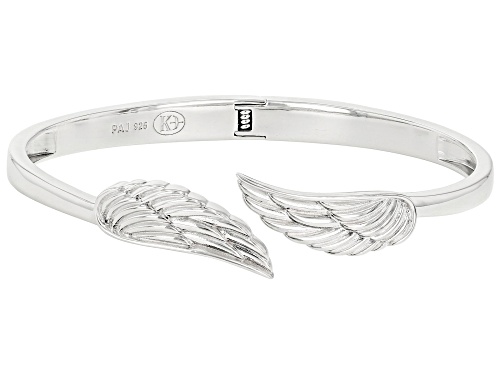 Koadon® Rhodium Over Sterling Silver Angel Wing Bracelet - Size 7.25