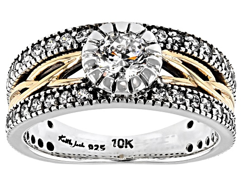 Photo of Keith Jack ™ White Cubic Zirconia Sterling Silver and 10K Yellow Gold Brave Heart Ring - Size 11