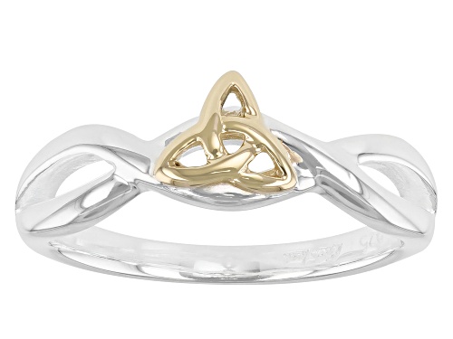 Keith Jack™ Sterling Silver and 10K Yellow Gold Trinity Knot Ring - Size 8