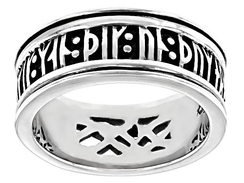 Photo of Keith Jack™ Sterling Silver Oxidized Viking Rune Band Ring - Size 7