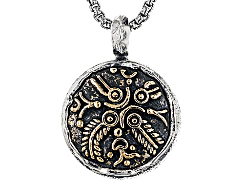 Photo of Keith Jack™ Sterling Silver Oxidized & Bronze Reversible Coin Pendant