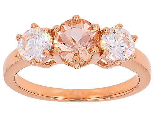 0.65ct Morganite With 1.39ctw Strontium Titanate 18k Rose Gold Over Sterling Silver Ring - Size 10