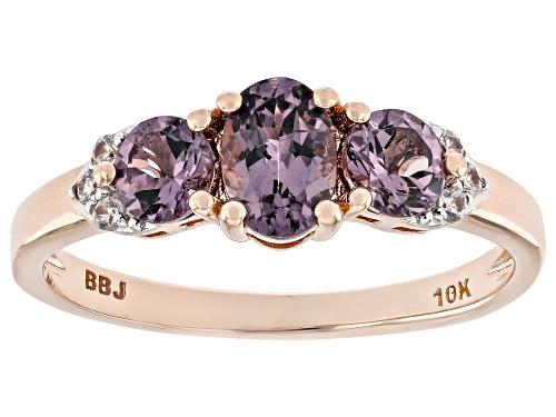 0.86ctw Purple Spinel With 0.06ctw White Zircon 10k Rose Gold Ring - Size 8