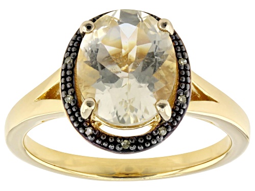 1.96ct Canary Labradorite With 0.02ctw Champagne Diamond 18k Yellow Gold Over Sterling Silver Ring - Size 10
