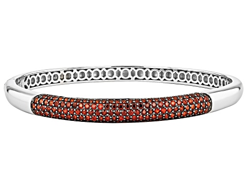 3.57ctw Round Vermelho Garnet™ Rhodium Over Sterling Silver Bangle Bracelet - Size 7.5