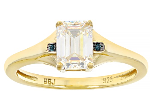 1.33ct Strontium Titanate With 0.01ctw Blue Diamond 18k Yellow Gold Over Sterling Silver Ring - Size 9