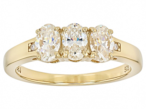 1.53ctw Strontium Titanate With 0.02ctw Moissanite 18k Yellow Gold Over Sterling Silver Ring - Size 9