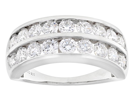 Prazana® Lab-Grown Diamonds 2.00ctw White Diamond Rhodium Over Sterling Silver Band Ring, H SI - Size 7