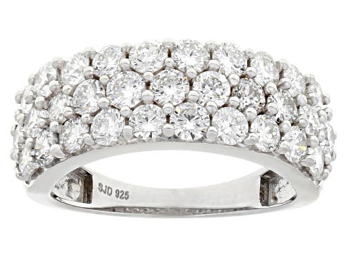 Prazana® Lab-Grown Diamonds 2.35ctw White Diamond Rhodium Over Sterling Silver Band Ring, H SI - Size 7