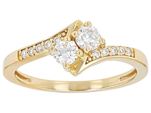 Prazana® Lab-Grown Diamonds 0.40ctw White Diamond 14k Yellow Gold Over Silver 2-Stone Ring, H SI - Size 8