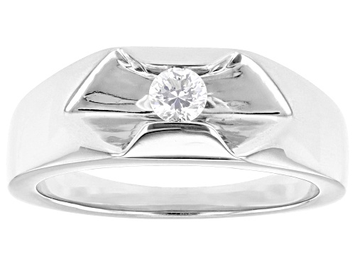 Prazana® Lab-Grown Diamonds 0.20ct White Diamond Rhodium Over Silver Mens Solitaire Ring, F-G VS - Size 9