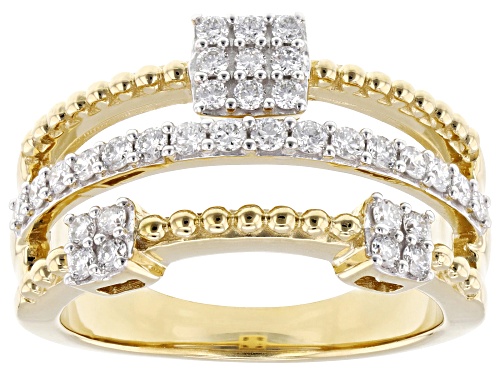 Prazana® Lab-Grown Diamonds 0.50ctw White Diamond 14k Yellow Gold Over Sterling Silver Ring, F-G SI - Size 7