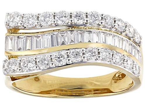 Prazana® Lab-Grown Diamonds 1.00ctw White Diamond 14k Yellow Gold Over Silver Band Ring, F-G SI - Size 9