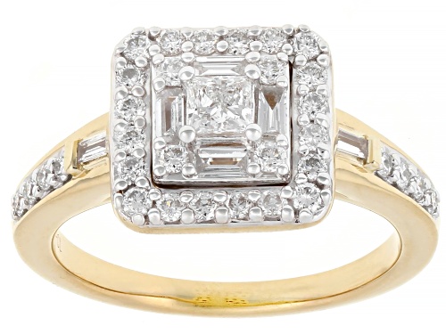 Prazana® Lab-Grown Diamonds 0.75ctw White Diamond 14k Yellow Gold Over Silver Cluster Ring, F-G SI - Size 10