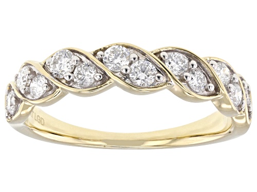 Prazana® Lab-Grown Diamonds 0.50ctw White Diamond 10k Yellow Gold Band Ring, H SI - Size 8