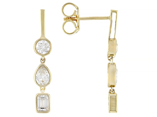 Prazana® Lab-Grown Diamonds 1.10ctw White Diamond 10K Yellow Gold Dangle Earrings, F-G SI