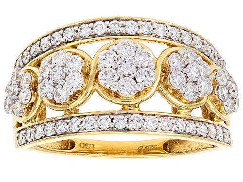 Prazana® Lab-Grown Diamonds 1.00ctw White Diamond 14K Yellow Gold Over Sterling Silver Ring, H SI1 - Size 10