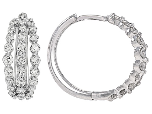 Prazana® Lab-Grown Diamonds 1.00ctw White Diamond Rhodium Over Sterling Silver Earrings, H SI