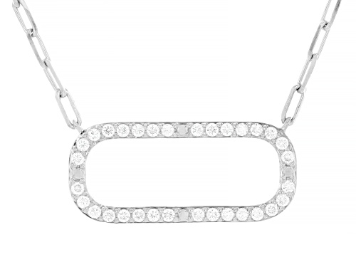 Prazana® Lab-Grown Diamonds 0.50ctw White Diamond Rhodium Over Sterling Silver Station Necklace H SI - Size 18