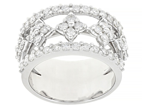 Prazana® Lab-Grown Diamonds 1.15ctw Round White Diamond Rhodium Over Sterling Silver Ring, G-H VS - Size 7