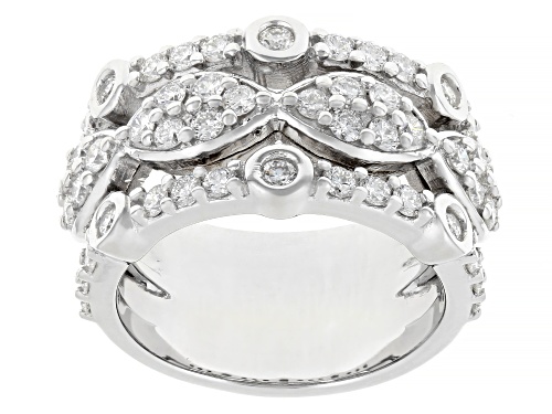 Prazana® Lab-Grown Diamonds 1.35ctw Round White Diamond Rhodium Over Sterling Silver Ring, G-H VS - Size 6