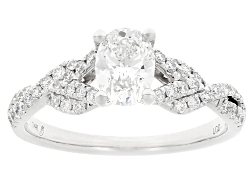 Prazana® Lab-Grown Diamonds 1.00ctw Oval And Round White Lab-Grown Diamond 14k White Gold Ring, F SI - Size 6