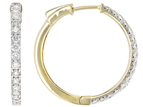 Prazana® Lab-Grown Diamonds 1.00ctw White Diamond 14K Yellow Gold Over Silver Hoop Earrings, H SI