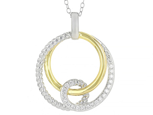 Prazana® Lab-Grown Diamonds 0.20ctw Diamond 18K Yellow Gold and Rhodium Over Silver Pendant, G-H SI