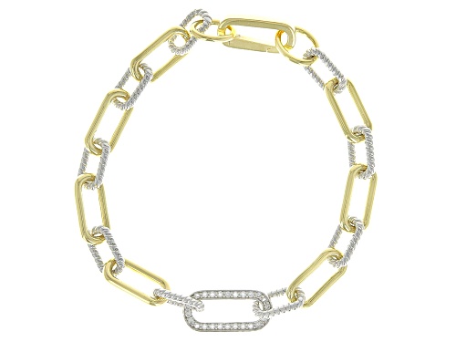 Prazana® Lab-Grown Diamonds 0.25ctw Diamond 18K Yellow Gold and Rhodium Over Silver Bracelet, G-H SI - Size 8