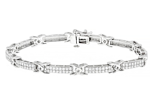 Prazana® Lab-Grown Diamonds 2.45ctw White Diamond Rhodium Over Sterling Silver Bracelet, G-H SI - Size 7.5