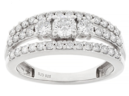 Prazana® Lab-Grown Diamonds 1.00ctw White Diamond Rhodium Over Sterling Silver Ring, G-H SI - Size 6