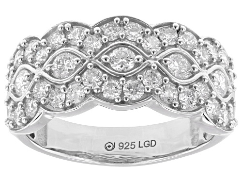 Prazana® Lab-Grown Diamonds 1.25ctw White Diamond Rhodium Over Sterling Silver Band Ring, G-H VVS - Size 7